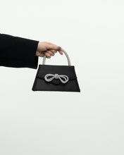 Load image into Gallery viewer, Modern x Black Satin Rhinestone Bow Clutch