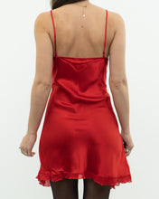 Load image into Gallery viewer, Vintage x Red Pure Silk Frilly Slip Dress (S, M)