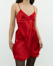 Load image into Gallery viewer, Vintage x Red Pure Silk Frilly Slip Dress (S, M)