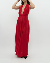 Load image into Gallery viewer, Vintage x Red Halter Low-Back Dress (XS)