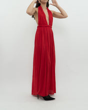 Load image into Gallery viewer, Vintage x Red Halter Low-Back Dress (XS)