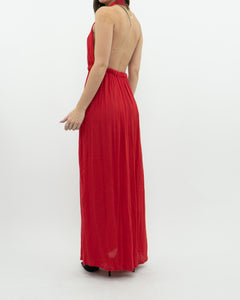 Vintage x Red Halter Low-Back Dress (XS)