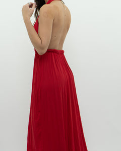 Vintage x Red Halter Low-Back Dress (XS)