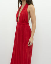 Load image into Gallery viewer, Vintage x Red Halter Low-Back Dress (XS)