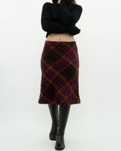 Load image into Gallery viewer, Vintage x Colourful Plaid Mohair Midi Skirt (S)