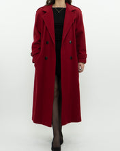 Load image into Gallery viewer, Vintage x Made in Canada x Red Pure Virgin Wool Belted Trench (XS, S)