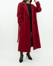 Load image into Gallery viewer, Vintage x Made in Canada x Red Pure Virgin Wool Belted Trench (XS, S)