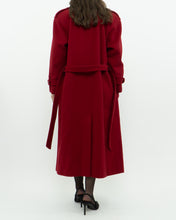 Load image into Gallery viewer, Vintage x Made in Canada x Red Pure Virgin Wool Belted Trench (XS, S)