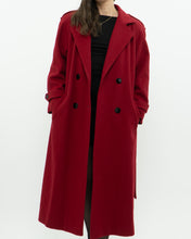 Load image into Gallery viewer, Vintage x Made in Canada x Red Pure Virgin Wool Belted Trench (XS, S)