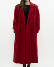 Load image into Gallery viewer, Vintage x Made in Canada x Red Pure Virgin Wool Belted Trench (XS, S)