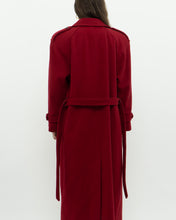 Load image into Gallery viewer, Vintage x Made in Canada x Red Pure Virgin Wool Belted Trench (XS, S)