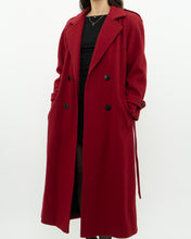 Load image into Gallery viewer, Vintage x Made in Canada x Red Pure Virgin Wool Belted Trench (XS, S)