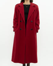 Load image into Gallery viewer, Vintage x Made in Canada x Red Pure Virgin Wool Belted Trench (XS, S)