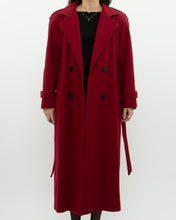 Load image into Gallery viewer, Vintage x Made in Canada x Red Pure Virgin Wool Belted Trench (XS, S)