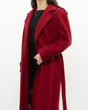 Load image into Gallery viewer, Vintage x Made in Canada x Red Pure Virgin Wool Belted Trench (XS, S)