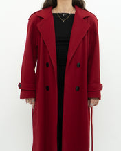 Load image into Gallery viewer, Vintage x Made in Canada x Red Pure Virgin Wool Belted Trench (XS, S)