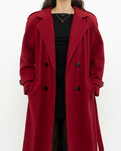 Load image into Gallery viewer, Vintage x Made in Canada x Red Pure Virgin Wool Belted Trench (XS, S)