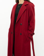 Load image into Gallery viewer, Vintage x Made in Canada x Red Pure Virgin Wool Belted Trench (XS, S)