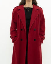 Load image into Gallery viewer, Vintage x Made in Canada x Red Pure Virgin Wool Belted Trench (XS, S)