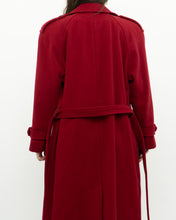 Load image into Gallery viewer, Vintage x Made in Canada x Red Pure Virgin Wool Belted Trench (XS, S)