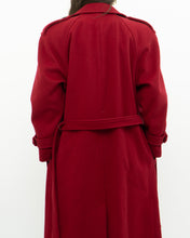 Load image into Gallery viewer, Vintage x Made in Canada x Red Pure Virgin Wool Belted Trench (XS, S)