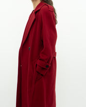 Load image into Gallery viewer, Vintage x Made in Canada x Red Pure Virgin Wool Belted Trench (XS, S)