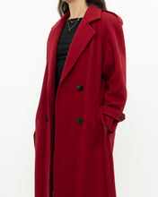 Load image into Gallery viewer, Vintage x Made in Canada x Red Pure Virgin Wool Belted Trench (XS, S)