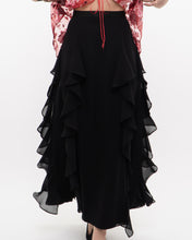 Load image into Gallery viewer, Vintage x Black Frilly Dress Skirt (XXS, XS)