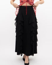 Load image into Gallery viewer, Vintage x Black Frilly Dress Skirt (XXS, XS)