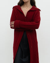 Load image into Gallery viewer, Vintage x TRISTAN &amp; ISEUT Red Knit Wool-Blend Long Cardigan (XS, S)