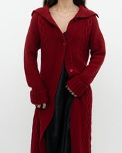 Load image into Gallery viewer, Vintage x TRISTAN &amp; ISEUT Red Knit Wool-Blend Long Cardigan (XS, S)