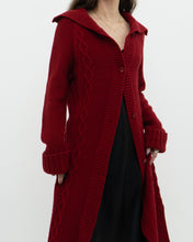 Load image into Gallery viewer, Vintage x TRISTAN &amp; ISEUT Red Knit Wool-Blend Long Cardigan (XS, S)