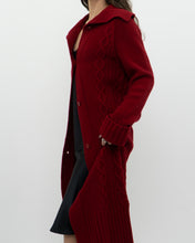 Load image into Gallery viewer, Vintage x TRISTAN &amp; ISEUT Red Knit Wool-Blend Long Cardigan (XS, S)