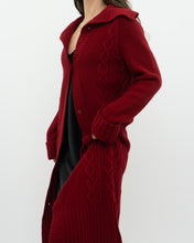 Load image into Gallery viewer, Vintage x TRISTAN &amp; ISEUT Red Knit Wool-Blend Long Cardigan (XS, S)