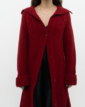 Load image into Gallery viewer, Vintage x TRISTAN &amp; ISEUT Red Knit Wool-Blend Long Cardigan (XS, S)