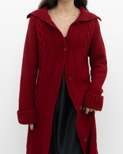 Load image into Gallery viewer, Vintage x TRISTAN &amp; ISEUT Red Knit Wool-Blend Long Cardigan (XS, S)