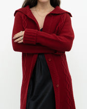 Load image into Gallery viewer, Vintage x TRISTAN &amp; ISEUT Red Knit Wool-Blend Long Cardigan (XS, S)