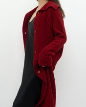 Load image into Gallery viewer, Vintage x TRISTAN &amp; ISEUT Red Knit Wool-Blend Long Cardigan (XS, S)