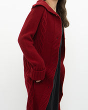 Load image into Gallery viewer, Vintage x TRISTAN &amp; ISEUT Red Knit Wool-Blend Long Cardigan (XS, S)