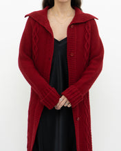 Load image into Gallery viewer, Vintage x TRISTAN &amp; ISEUT Red Knit Wool-Blend Long Cardigan (XS, S)