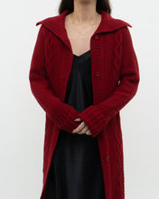 Load image into Gallery viewer, Vintage x TRISTAN &amp; ISEUT Red Knit Wool-Blend Long Cardigan (XS, S)