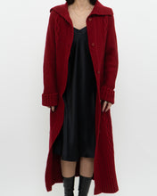 Load image into Gallery viewer, Vintage x TRISTAN &amp; ISEUT Red Knit Wool-Blend Long Cardigan (XS, S)