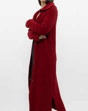 Load image into Gallery viewer, Vintage x TRISTAN &amp; ISEUT Red Knit Wool-Blend Long Cardigan (XS, S)