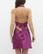 Load image into Gallery viewer, Vintage x LA VIE EN ROSE Magenta Satin Open Back Slip Dress (XS, S)