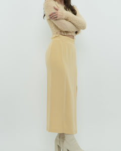 Vintage x Yellow Silk Midi Skirt (XS, S)