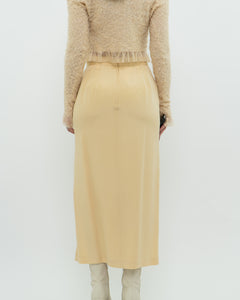 Vintage x Yellow Silk Midi Skirt (XS, S)