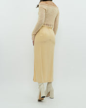 Load image into Gallery viewer, Vintage x Yellow Silk Midi Skirt (XS, S)