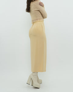 Vintage x Yellow Silk Midi Skirt (XS, S)