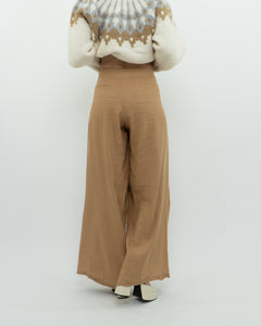 ALICE + OLIVIA x Camel Linen Wide Leg Pant (M)