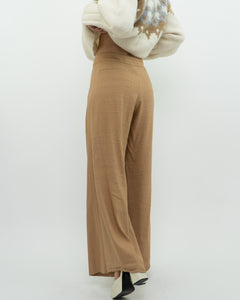 ALICE + OLIVIA x Camel Linen Wide Leg Pant (M)